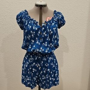 Kate Spade Blue and White Floral Romper